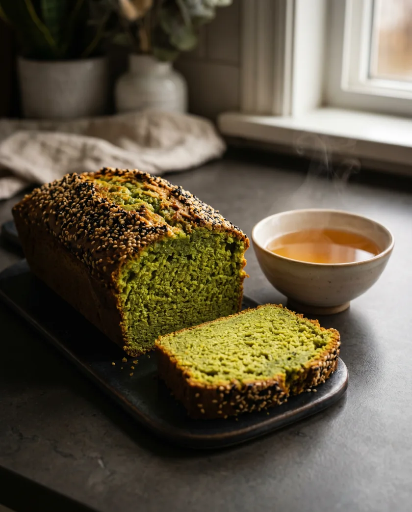 Cake au thé matcha (et infusion de gingembre)