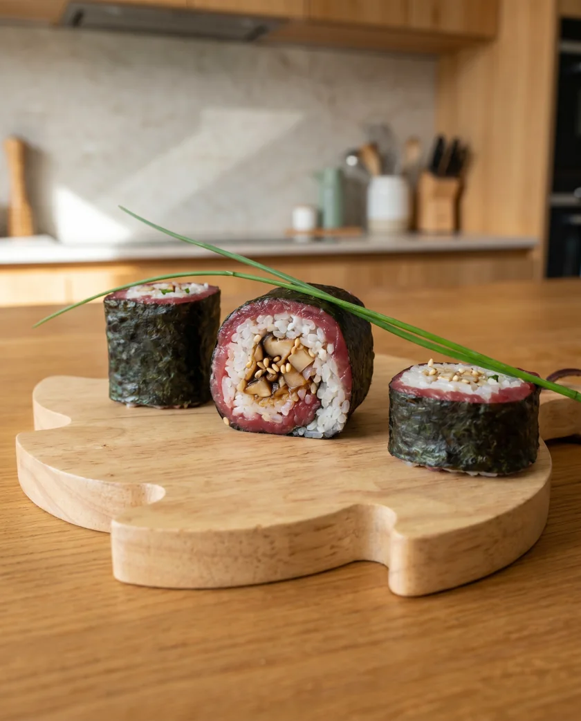 Makis au carpaccio shiitake