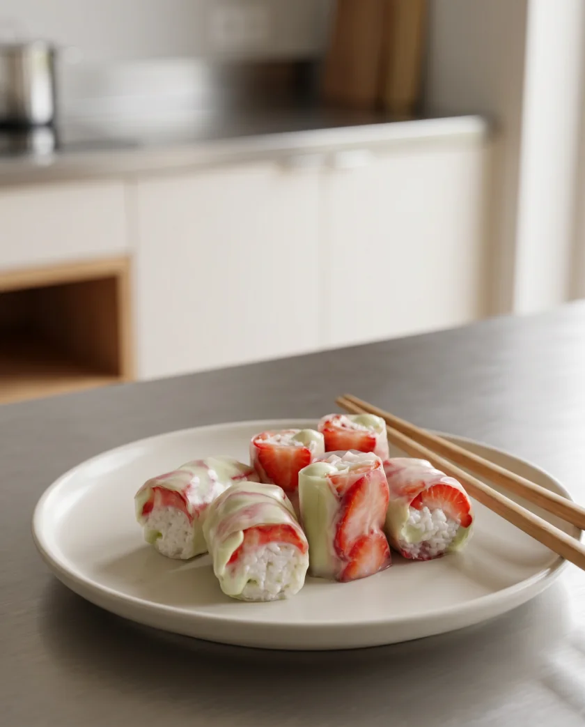 Makis fraise-chocolat blanc-matcha