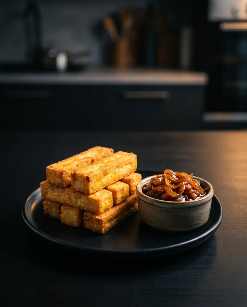 Tofu frit mariné au gingembre
